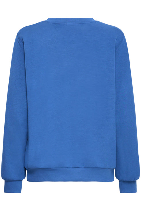 Fransa FRAURORA Soft-Touch Crew Neck Sweatshirt – True Blue Tex – 20617444