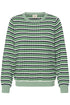Fransa FRCAIA Geometric Knit Pullover – Bosphorus Green & Navy Stripe – 20617448