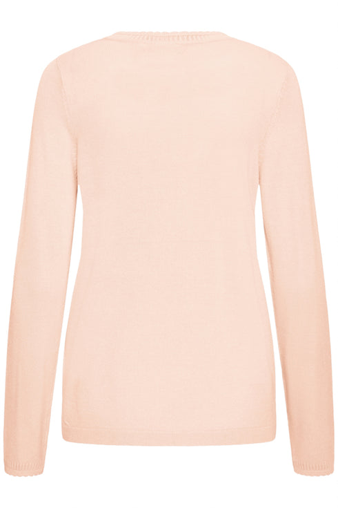Fransa FRMARY Long Sleeve Scallop Detail Knit – Rose Smoke – 20617455