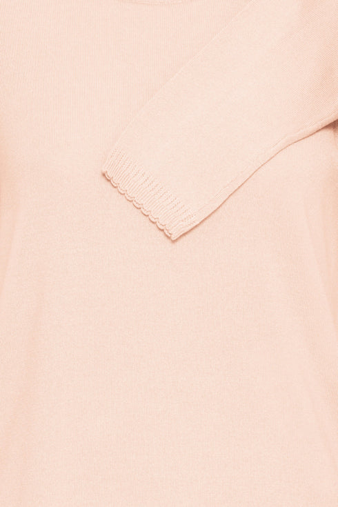 Fransa FRMARY Long Sleeve Scallop Detail Knit – Rose Smoke – 20617455