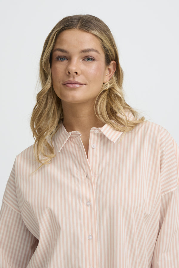 Fransa FRZASHIRT Rose Smoke & White Striped Blouse – 20617471