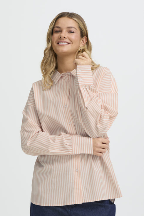 Fransa FRZASHIRT Rose Smoke & White Striped Blouse – 20617471
