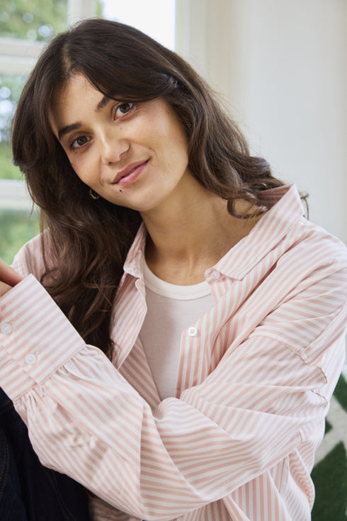 Fransa FRZASHIRT Rose Smoke & White Striped Blouse – 20617471