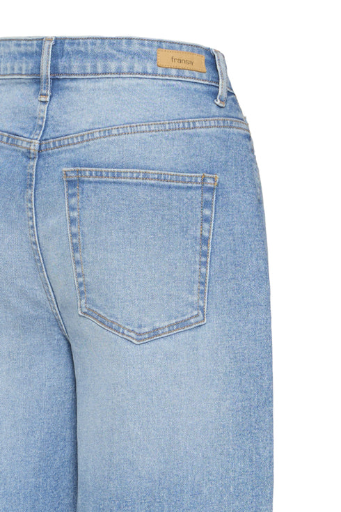 Fransa Womens Mid Blue Denim FRLORELEI Barrel Leg 7/8 Jeans 20617543