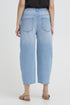 Fransa Womens Mid Blue Denim FRLORELEI Barrel Leg 7/8 Jeans 20617543
