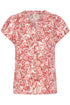 Fransa Womens S. Floral Hibiscus Red FRMERLE Printed Viscose Blouse 20617549
