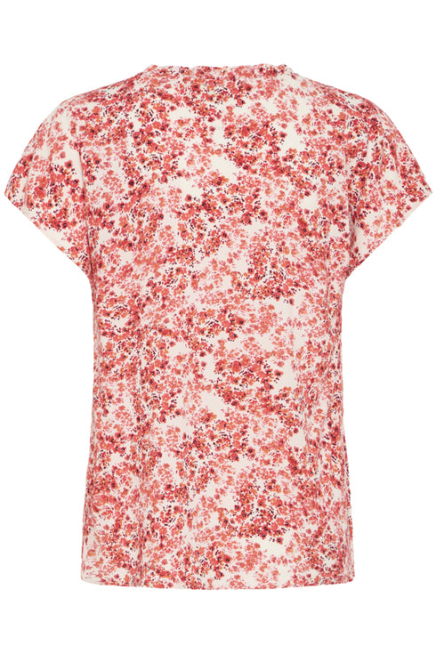 Fransa Womens S. Floral Hibiscus Red FRMERLE Printed Viscose Blouse 20617549