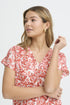 Fransa Womens S. Floral Hibiscus Red FRMERLE Printed Viscose Blouse 20617549