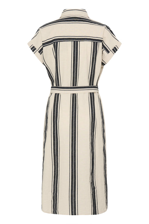 Fransa Womens Wide Stripe Meteorite FRMADDIE Cotton Linen Shirt Dress 20617637