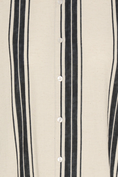 Fransa Womens Wide Stripe Meteorite FRMADDIE Cotton Linen Shirt Dress 20617637