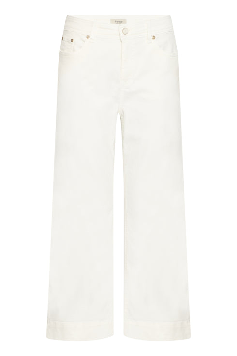 Fransa Womens FRCHICAGO High Waist Stretch Denim 7/8 Wide Leg Jeans 20617611
