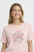 Fransa Womens Lotus Pink FRFELICIA Botanical Print Cotton T-Shirt 20617656