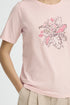 Fransa Womens Lotus Pink FRFELICIA Botanical Print Cotton T-Shirt 20617656