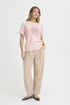 Fransa Womens Lotus Pink FRFELICIA Botanical Print Cotton T-Shirt 20617656