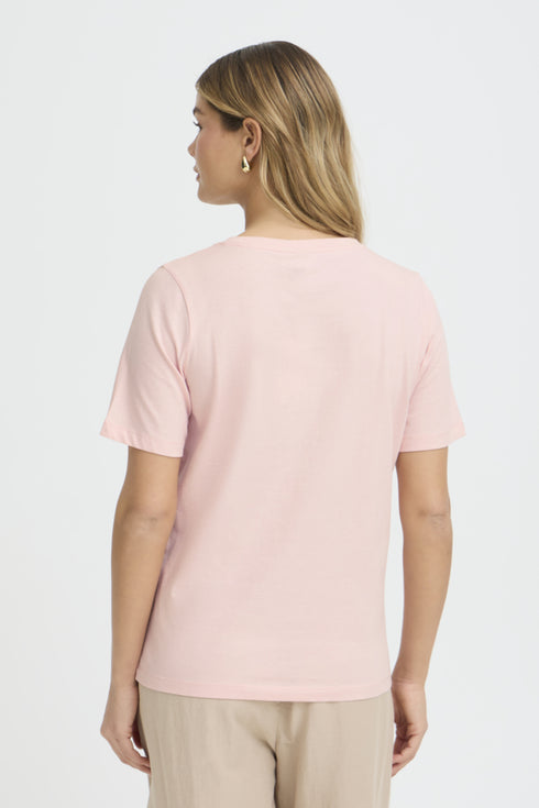 Fransa Womens Lotus Pink FRFELICIA Botanical Print Cotton T-Shirt 20617656