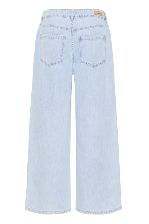 Fransa Womens Light Blue Denim FRLISE Wide Leg 7/8 Jeans 20617661
