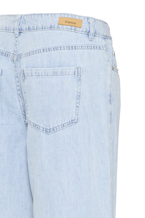 Fransa Womens Light Blue Denim FRLISE Wide Leg 7/8 Jeans 20617661