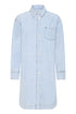 Fransa Womens Light Blue Denim FRLISE Long Sleeve Shirt Dress 20617662