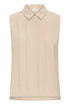 Fransa Womens Savannah Tan FRADAH Sleeveless Stitched Panel Blouse 20617680