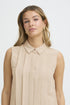 Fransa Womens Savannah Tan FRADAH Sleeveless Stitched Panel Blouse 20617680