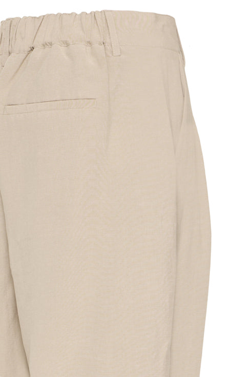 Fransa Womens Savannah Tan FRADAH Pleated Barrel Leg Trousers 20617681