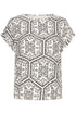 Fransa Womens Black Boho Art White FROLINE Boxy Fit Viscose Blouse 20617709