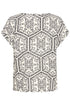Fransa Womens Black Boho Art White FROLINE Boxy Fit Viscose Blouse 20617709