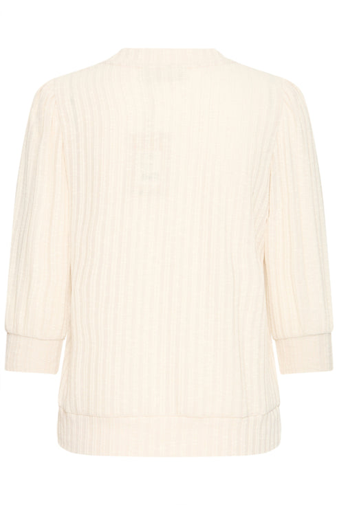 Fransa Damia 3/4 Sleeve Knit Top in Oatmeal Melange – 20617793