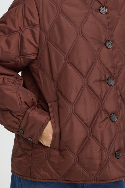 Fransa Womens Agate Quilted Jacket Rum Raisin / Red - 20617827