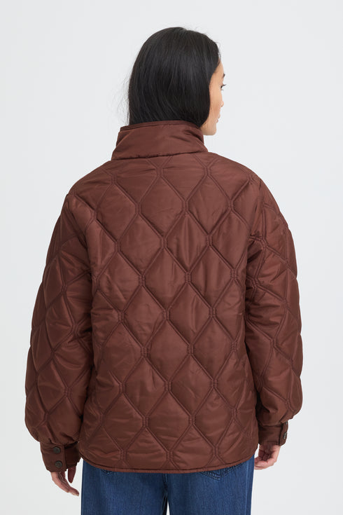 Fransa Womens Agate Quilted Jacket Rum Raisin / Red - 20617827