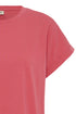 Fransa Womens Honeysuckle Red FRFEBA V-Neck Stretch Cotton T-Shirt 20617875