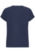 Fransa Womens Navy FRFEBA V-Neck Stretch Cotton T-Shirt 20617875