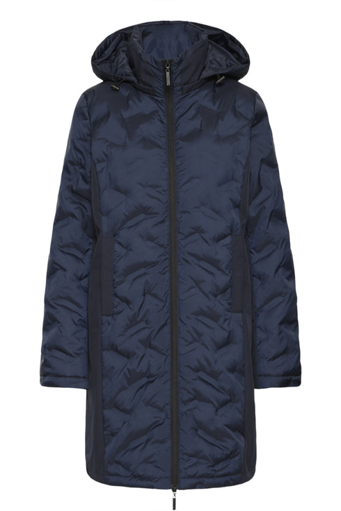 Fransa FRBELIZE Longline Hooded Padded Jacket 20617912 - Salute Blue