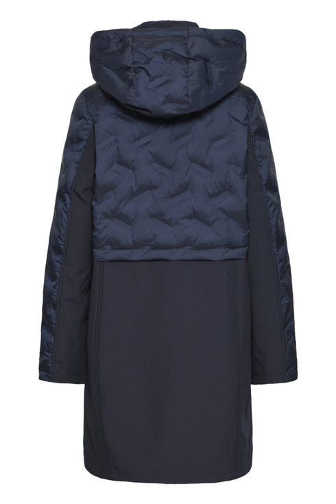 Fransa FRBELIZE Longline Hooded Padded Jacket 20617912 - Salute Blue