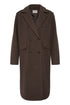 Fransa FQADELAY Double-Breasted Wool Blend Coat 20617938 - Hot Fudge Melange