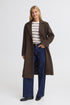 Fransa FQADELAY Double-Breasted Wool Blend Coat 20617938 - Hot Fudge Melange