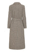Fransa FQANTONETTE Belted Checked Midi Coat 20617971 - Tobacco Brown / Ice Water Check