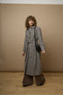 Fransa FQANTONETTE Belted Checked Midi Coat 20617971 - Tobacco Brown / Ice Water Check