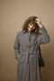 Fransa FQANTONETTE Belted Checked Midi Coat 20617971 - Tobacco Brown / Ice Water Check