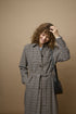 Fransa FQANTONETTE Belted Checked Midi Coat 20617971 - Tobacco Brown / Ice Water Check