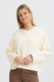 Fransa Womens Vera Relaxed Fit Knitted Pullover 20617999 - Whisper White