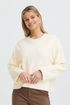 Fransa Womens Vera Relaxed Fit Knitted Pullover 20617999 - Whisper White