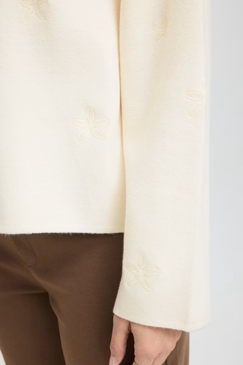Fransa Womens Vera Relaxed Fit Knitted Pullover 20617999 - Whisper White