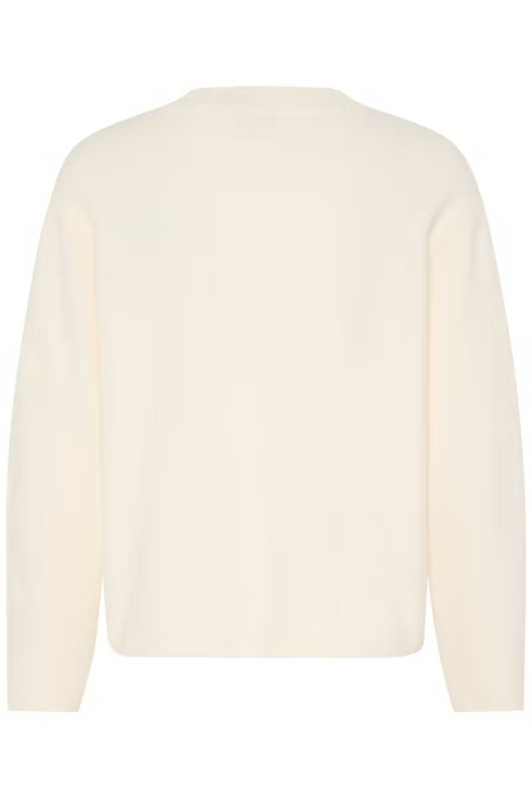 Fransa Womens Vera Relaxed Fit Knitted Pullover 20617999 - Whisper White