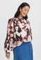 Fransa Womens Ariana Loose Fit Button-Up Blouse 20618030 - Watercolour Bloom Rum Raisin