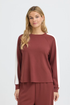 Fransa Womens Aurora Sweatshirt 20618035 - Rum w. White Contrast