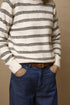 Fransa Womens Kendra Striped Knit Jumper 20618101 - Oatmeal