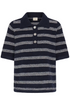 Fransa Womens Kendra Striped Short Sleeve Knit Polo Top 20618102