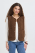 Fransa Womens Gwynne Teddy Vest Waistcoat 20618104 - Rain Drum Brown