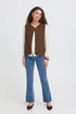 Fransa Womens Gwynne Teddy Vest Waistcoat 20618104 - Rain Drum Brown